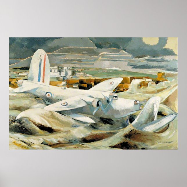 Poster Paul Nash - Defesa de Albion, famosa pintura, (Frente)