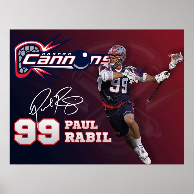 Poster Paul Rabil Lacrosse Boston Cannons (Frente)