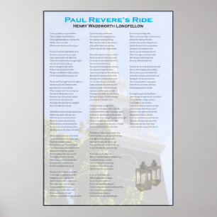 Poster Paul Revere's Midnight Ride by Longfellow