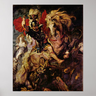 Pôster Paul Rubens - detalhe da batalha