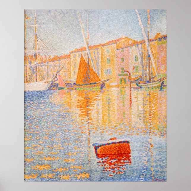 Poster Paul Signac - A Boia Vermelha, Santo-Tropez (Frente)