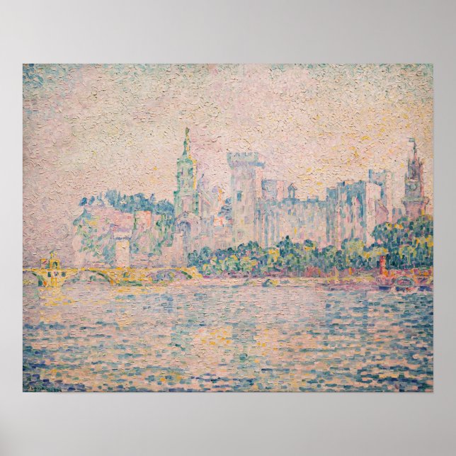 Poster Paul Signac - Avignon, Manhã (Frente)