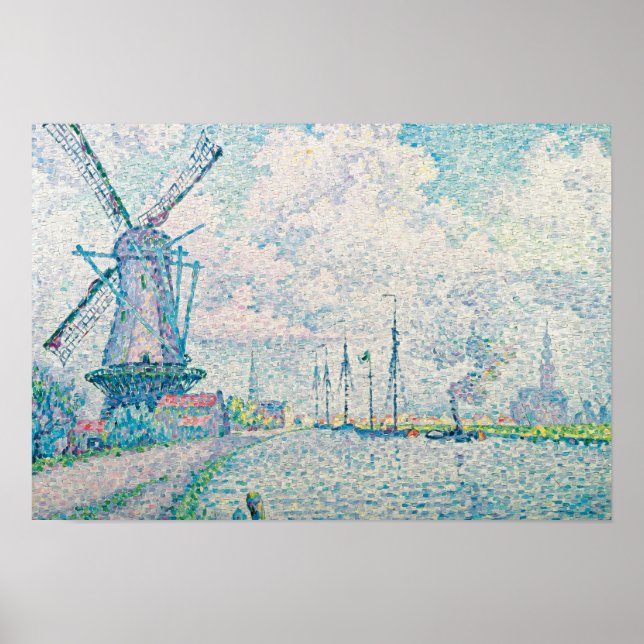 Pôster Paul Signac - Canal de Overschie (Frente)