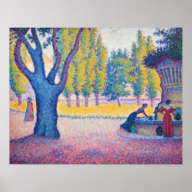 Poster Paul Signac - Fountain des Lices, Santo-Tropez (Frente)
