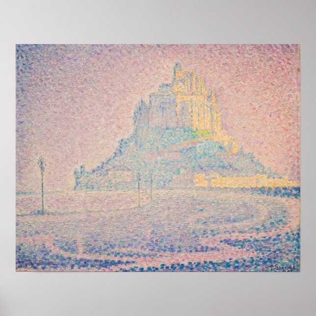 Poster Paul Signac - Monte Saint Michel Nevoeiro e Sol (Frente)