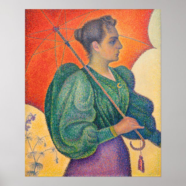 Poster Paul Signac - Mulher com Parasol (Frente)
