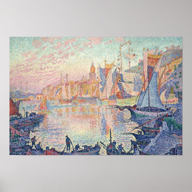 Pôster Paul Signac - O Porto de Tropez-Santo (Frente)