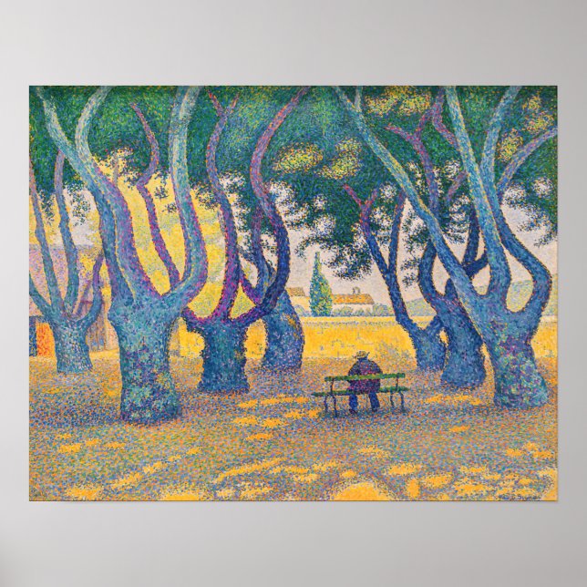Poster Paul Signac - Place des Lices, Santo-Tropez (Frente)
