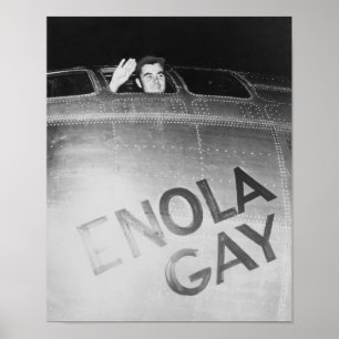 Poster Paul Tibbets no bombardeiro do gay de Enola -- WW2