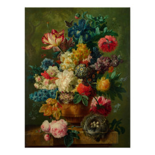 Pôster Paulus Theodorus Van Bruxelas - flores em um vaso