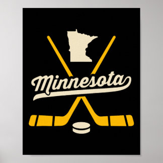Poster Paus de hóquei no gelo vintage Minnesota Presente