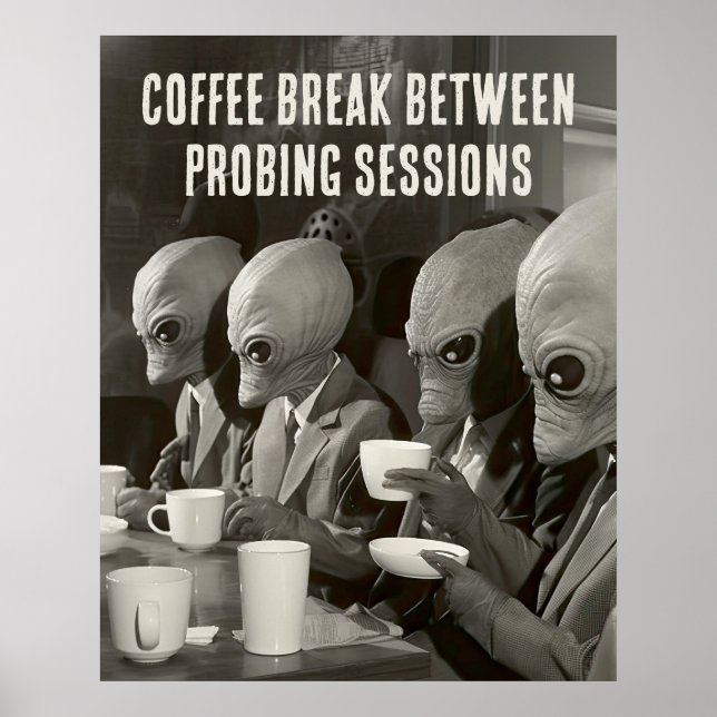 Poster Pausa de café fazendo uma pausa dos sequestros de  (Frente)