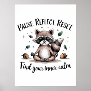 Poster Pausar Refletir Redefinir Design de Meditação de C