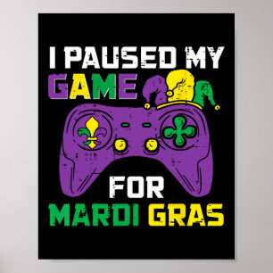 Poster Pausou Meu Jogo Para O Controle De Vídeo Do Mardi