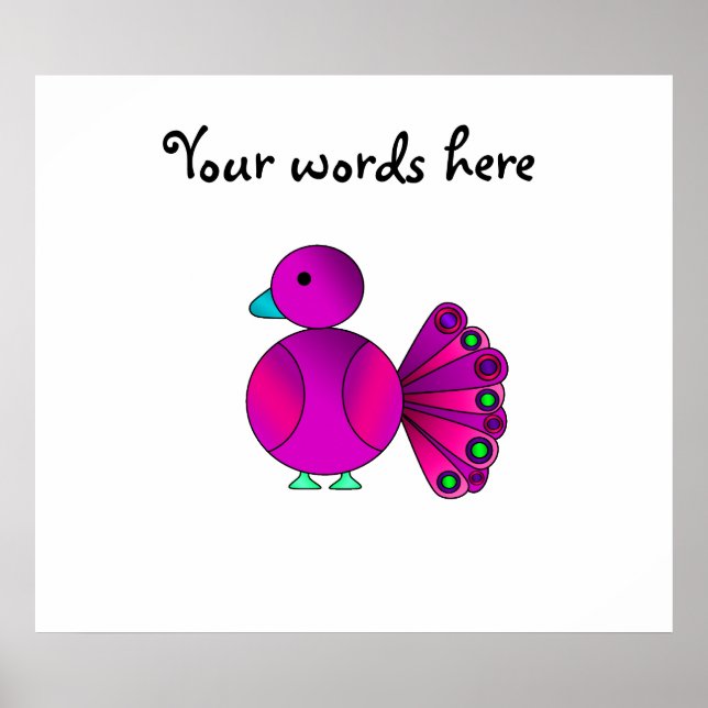 Pôster Pavão cor-de-rosa (Frente)