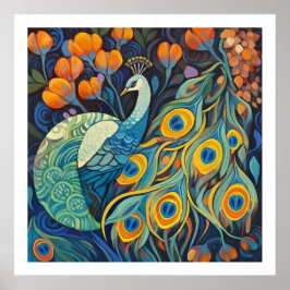 Poster Pavão-de-água azul vibrante