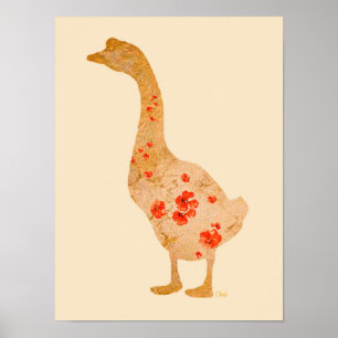 Poster Pavão de Papoula Vermelha