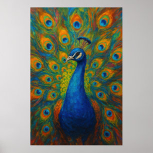 Poster Pavão em Aquarela