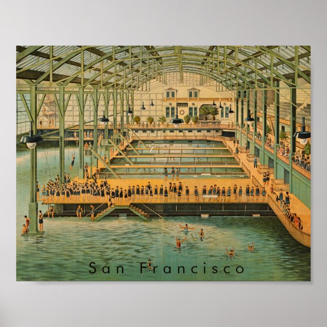 Poster Pavilhão das Termas de Sutro São Francisco 1885 Vi (Frente)