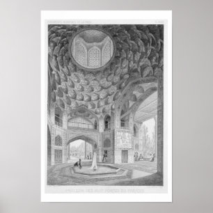 Pôster Pavilhão dos oito paraíso, em Isfahan, de