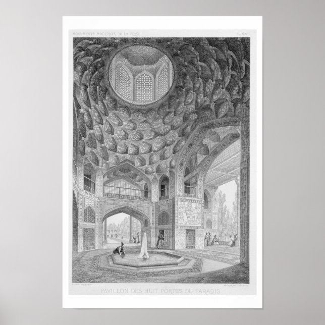Pôster Pavilhão dos Oito Paraísos, em Isfahan, de (Frente)