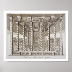 Poster Pavilhão em Royal Palace em Isfahan, 'de Voy