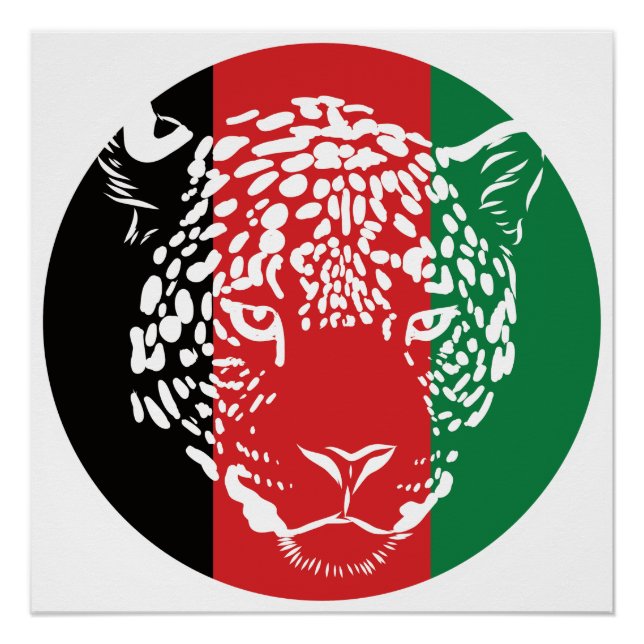 Pôster Pavilhão Nacional Afegão de Leopardo (Frente)