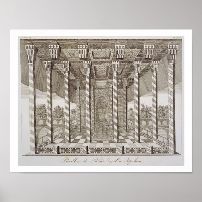 Poster Pavilhão no Palácio Real de Isfahan, de Voy (Frente)