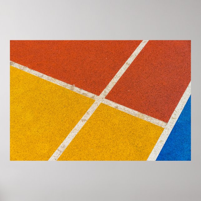 Poster Pavimento amarelo e laranja (Frente)
