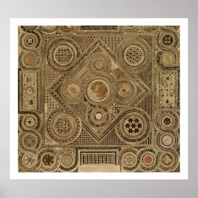 Pôster Pavimento do Mosaico Antes do Altar, prato A de "N (Frente)