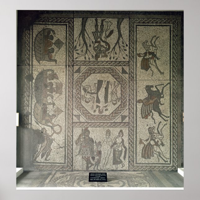 Poster Pavimento mosaico da vila romana em Low (Frente)