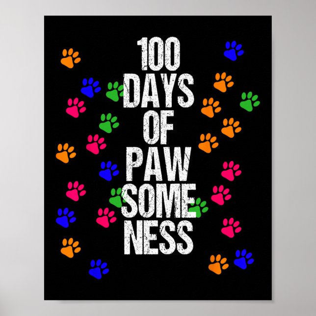 Poster Paw 100 Dias de Diversão de Animais da Escola Feli (Frente)