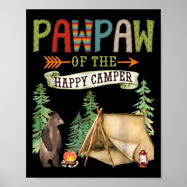 Poster Pawpaw Of The Happy Camper First Birthday Camng  (Frente)