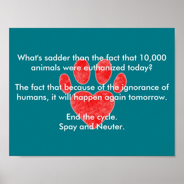 Poster Pawprint de paginação e neutro (Frente)