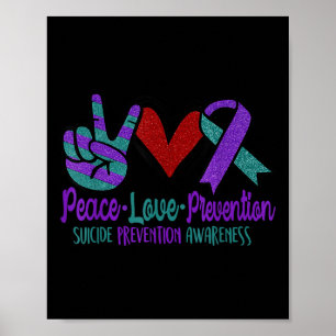 Poster Paz Ama Prevenção Suicida Sensibilização Purpl Tet