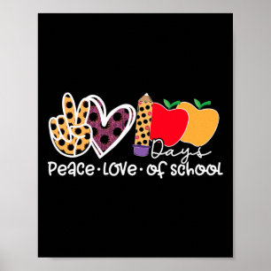 Poster Paz Amor 100 Dias De Escola 