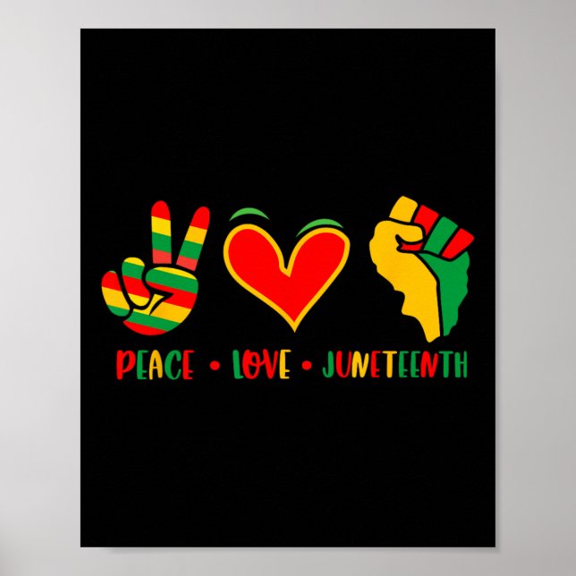 Poster Paz Amor 1865 Dia da Independência Negro (Frente)