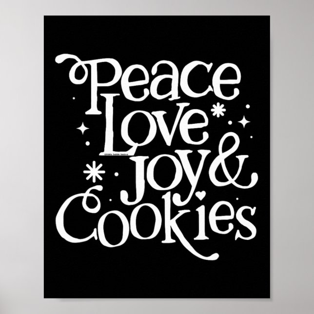 Poster Paz Amor Alegria E Cookies Natal (Frente)