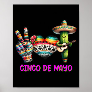 Poster Paz amor cacto cinco de maio