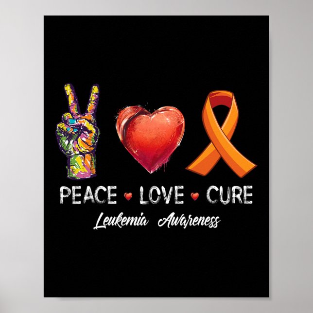 Poster Paz Amor cura a leucemia homens mulheres crianças (Frente)