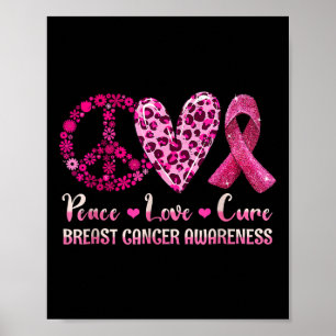 Poster Paz Amor Cura Cancer de Mama Sensibilização Guerre