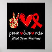 Paz Amor Cura Cancer Sangue Vermelho Fita Consciên