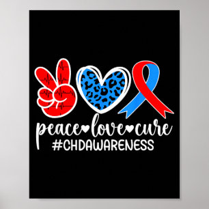 Poster Paz Amor Cura Chd Conscientização Chd Mãe De Um Gu