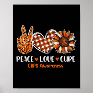 Poster Paz Amor Cura Consciência CRPS Mês Guerreiro Orang