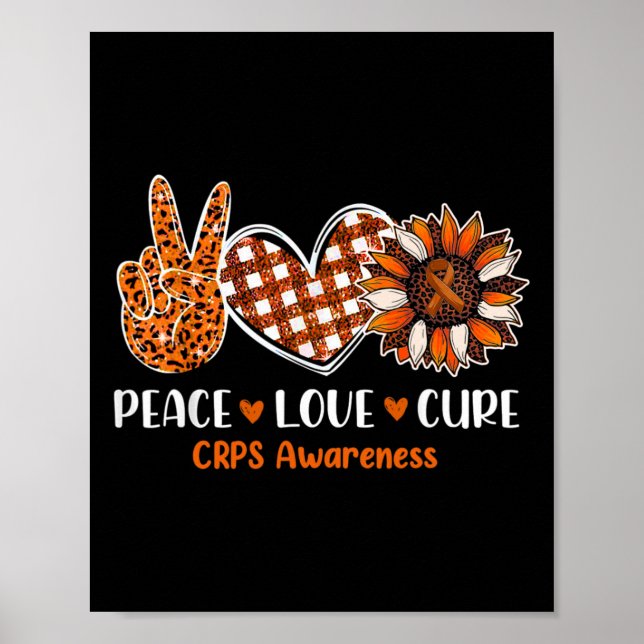 Poster Paz Amor Cura Consciência CRPS Mês Guerreiro Orang (Frente)