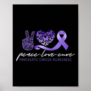 Poster Paz Amor Cura Consciência do Câncer de pâncreas 1