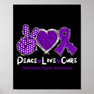 Poster Paz Amor Cura Consciência do Câncer de pâncreas Ro