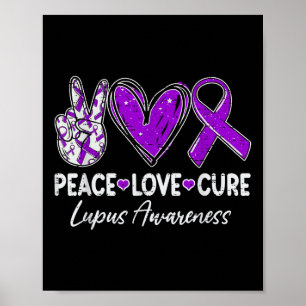 Poster Paz Amor Cura Consciência Lupus Guerreiro Roxo