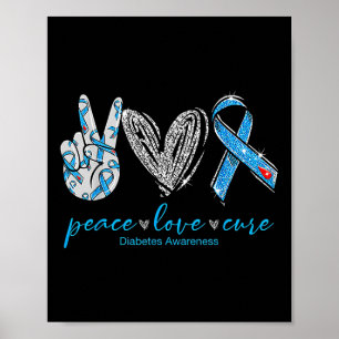 Poster Paz Amor Cura Diabetes Consciência