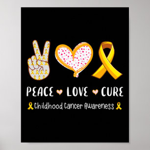 Poster Paz Amor Curta Consciência de Canceres Infantis